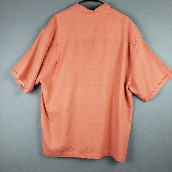 Jamaica Jaxx Size XL Orange Silk Aloha Shirt Orange Island Style Hawaiian Beach - Picture 2 of 13